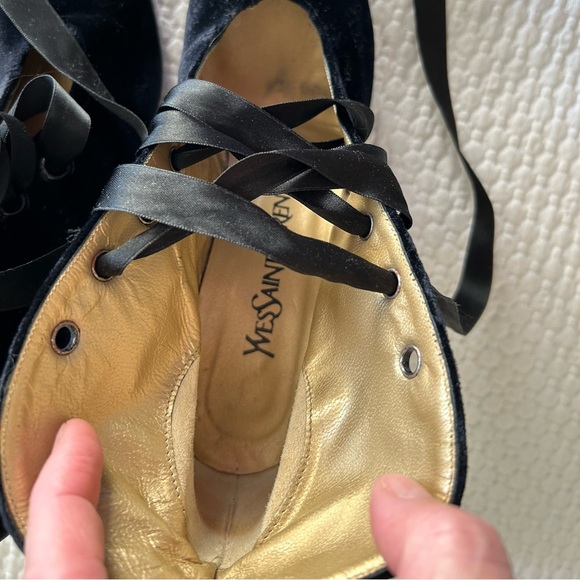 Yves Saint Laurent Black Velvet Shoes - Picture 4 of 7